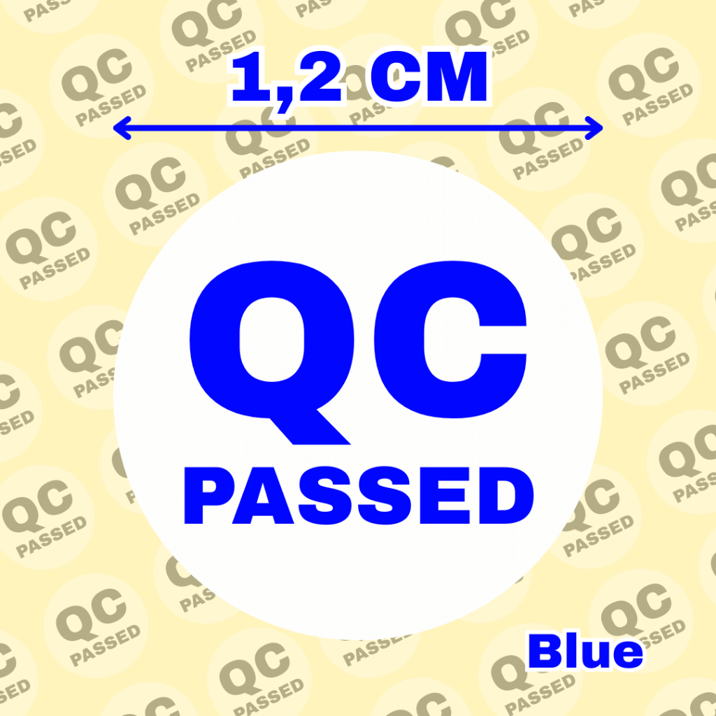 Sticker Label QC PASSED Warna Biru