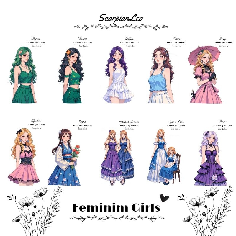 

Sticker Feminim Girls 1 for journaling | Scrapbooking | Aesthrtic Sticker
