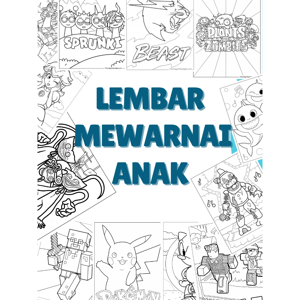 

Lembar Mewarnai Anak - Karakter Game & Kartun Populer