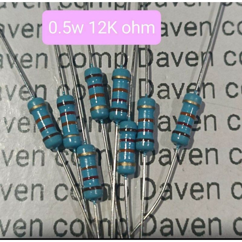 10BUAH RESISTOR 0.5WATT 12K OHM SETENGAH WATT 12K OHM 0,5 WATT 12K OHM