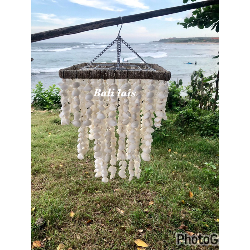 kap lampu kerang/dekorasi rumah/kap lampu gantung