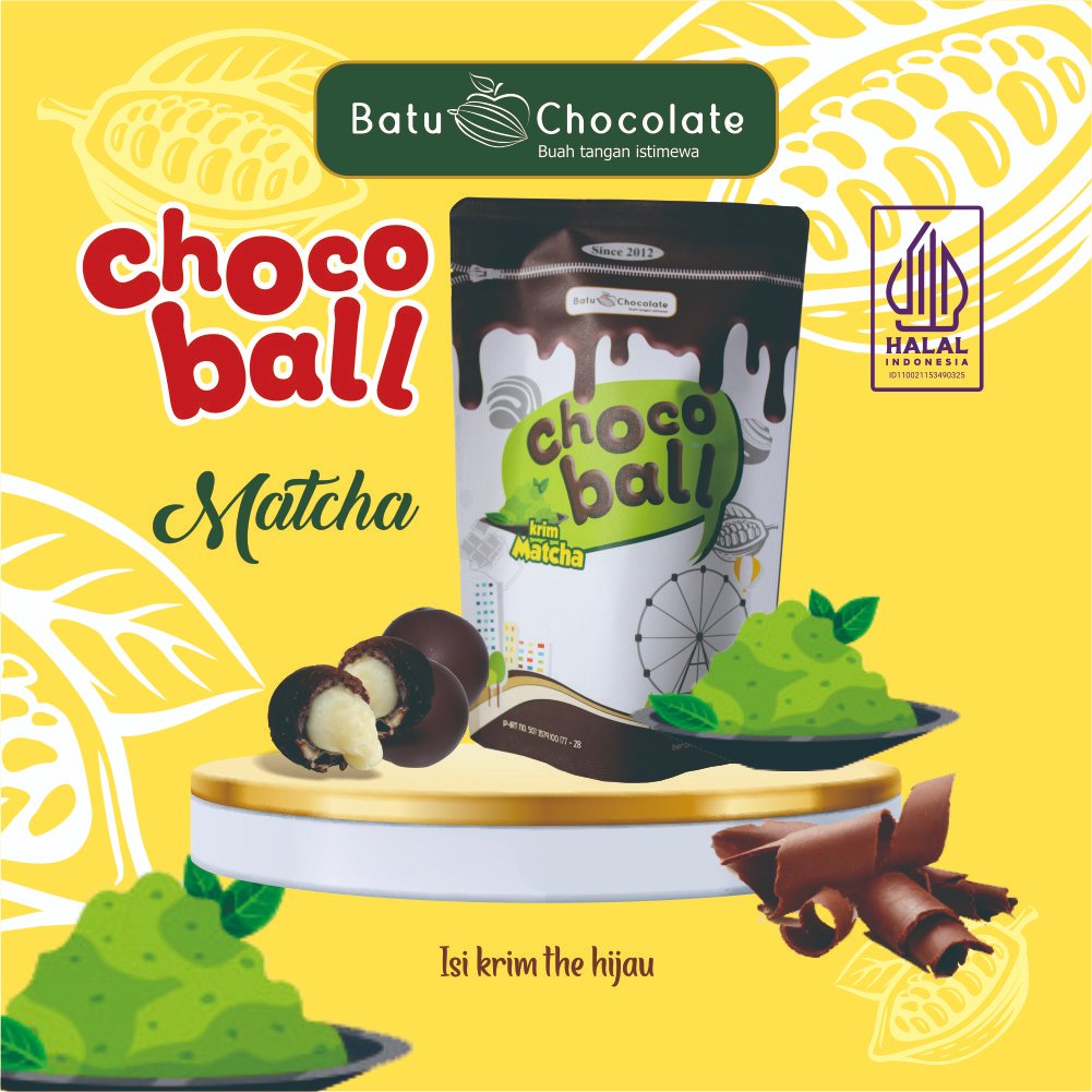 

Batu Chocolate - Chocoball Matcha / Green Tea - Oleh Oleh Khas Malang