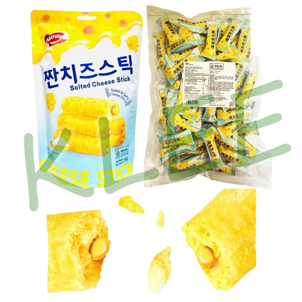 

Naraya Salted Cheese Stick - Sweet Salty Cheese Filling Snack Keju - Cemilan Keju Stick - Makanan Ringan Ekstrudat Stik Rasa Keju 60-280g