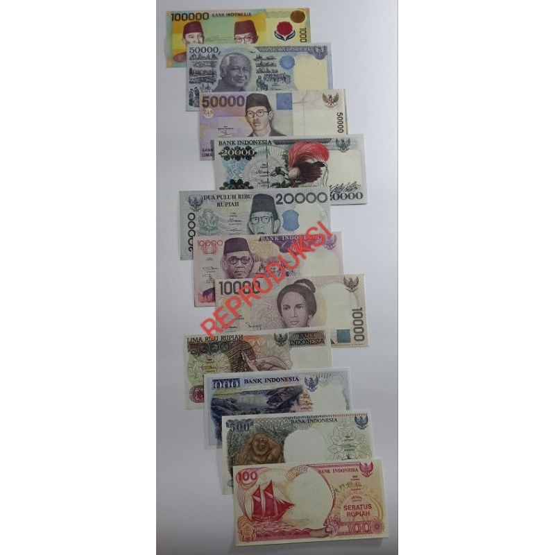 Uang REPRO Indonesia Seri Tahun 90 an Lengkap