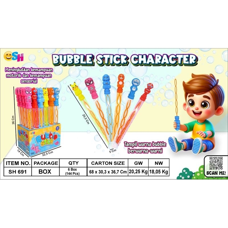 BUBBLE STICK KARAKTER BALON AIR TIUP