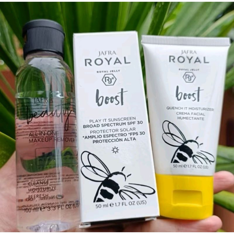 JAFRA ROYAL BOOST SUNSCREEN + MOISTURIZER + MAKE UP REMOVER ORIGINAL