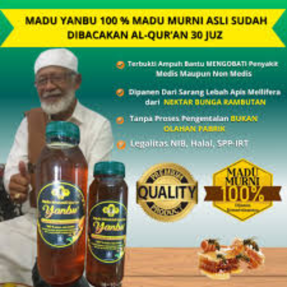 

Madu Yanbu Khotmil Qur'an 100 % ORI Asli Murni Manis. menyembuhkan penyakit medis dan non medis