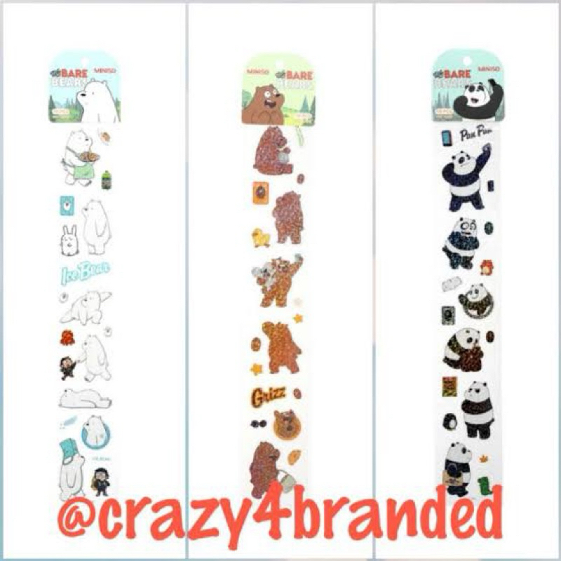 

Miniso We Bare Bears Pet Strip sticker / Stiker mainan anak