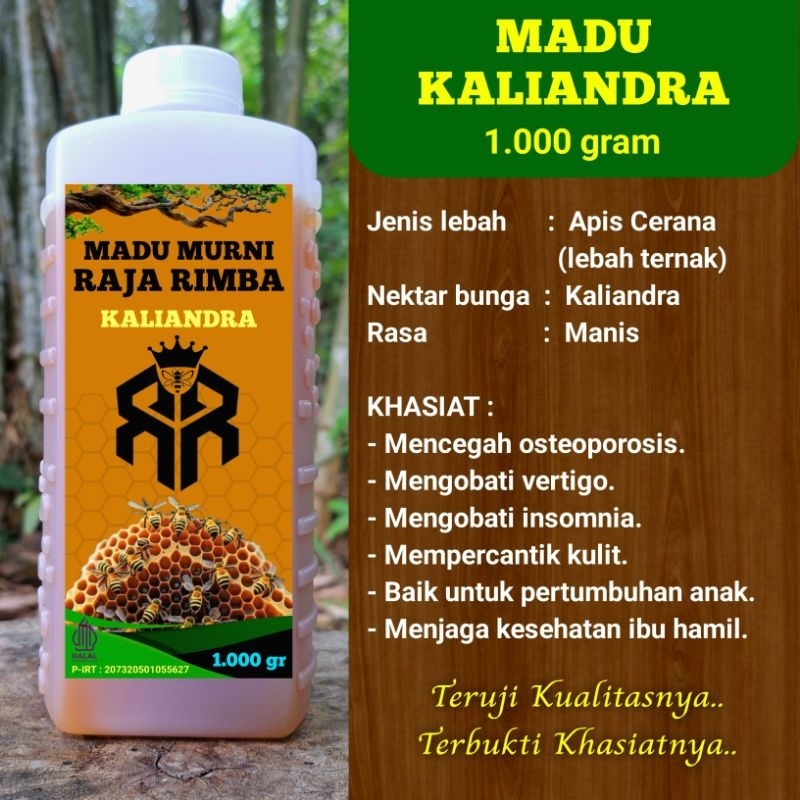 

Madu Murni RAJA RIMBA /Madu Kaliandra/Netto 1.000 gr / Teruji kualitasnya..Terbukti khasiatnya