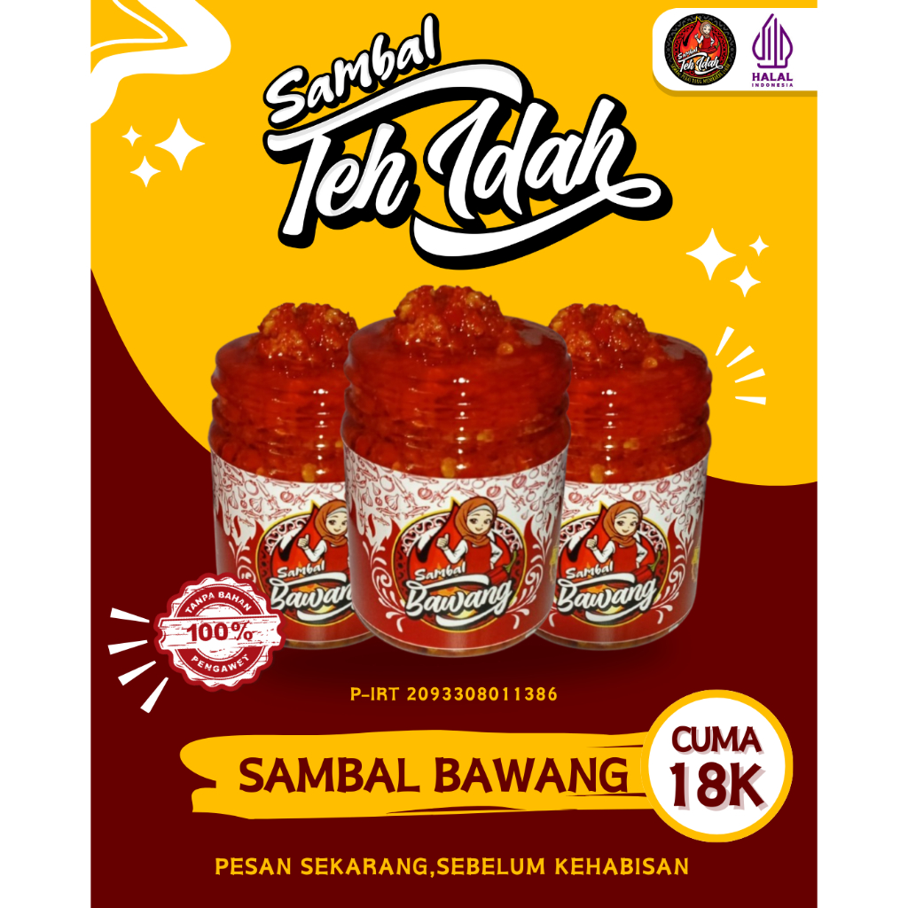 

SAMBAL BAWANG 100% ORI, TEMAN MAKAN YANG DISUKAI SEMUA ORANG INDONESIA, SAMBAL TEH IDAH