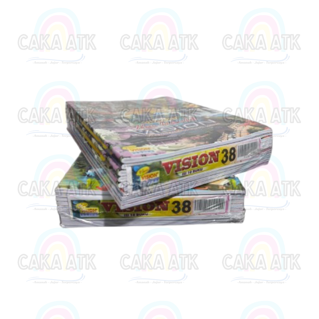 

[ 1 Pak ] Buku Tulis Vision 38 Lembar Per Pak Isi 10 Buku / Buku Vision 38 Lembar / Buku Tulis Murah