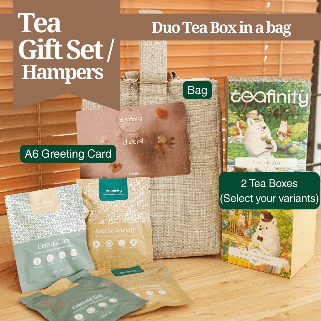 

Teafinity Tea Gift Set Bag | Hampers Teh Premium | Duo Tea Box + Tas | Kado Teh