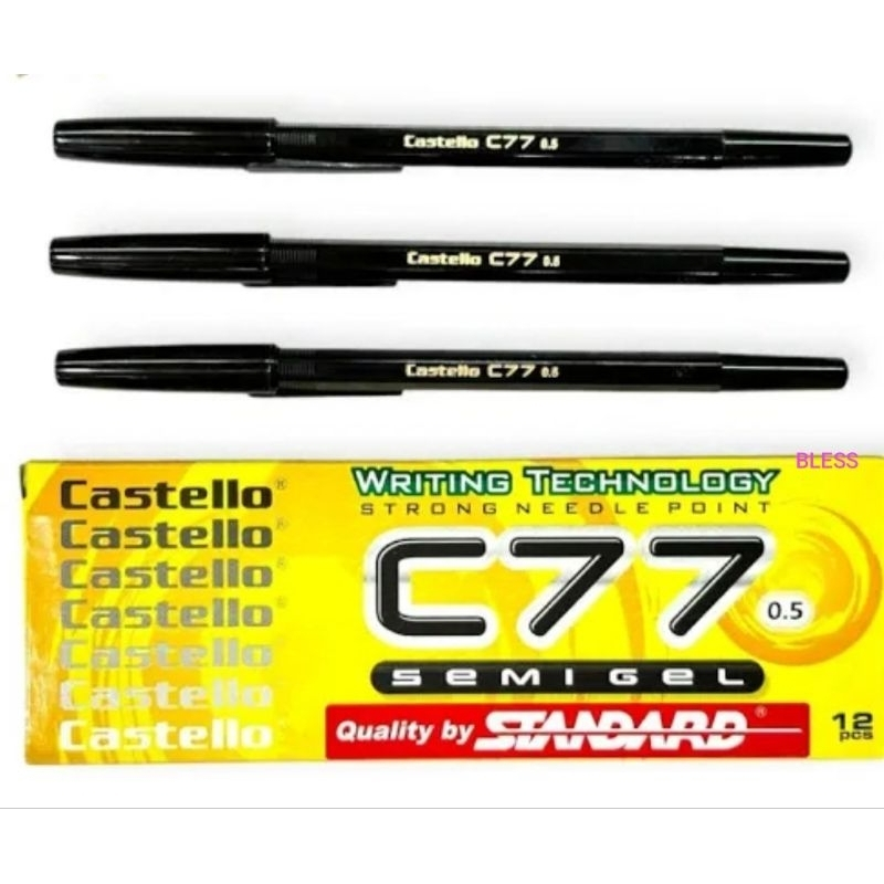 

Pen Castello C77 Hitam Bolpen Pulpen Standard / Per Lusin