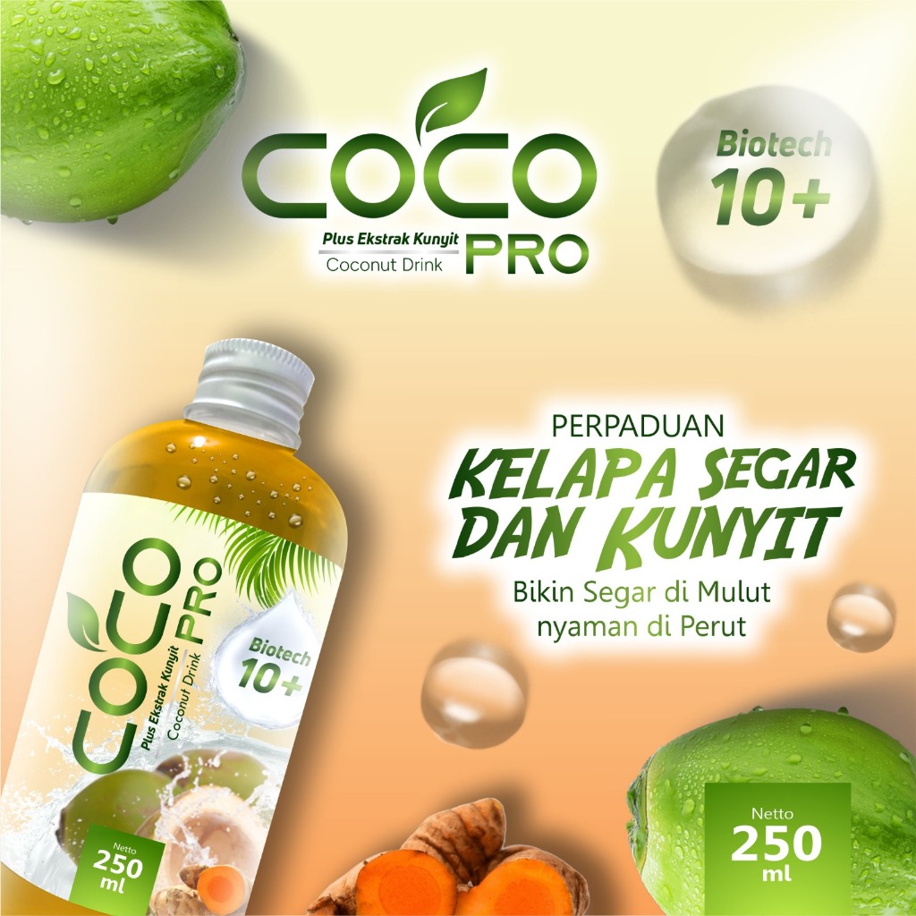 

Coco Pro Coconut Drink Plus Ekstrak Kunyit Biotech 10+