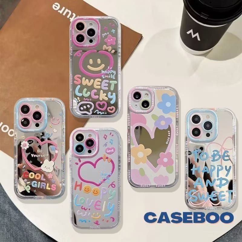 Casing HP Case Mirror Cermin Kaca Softcase Hardcase Android Iphone Untuk Tipe HP Samsung