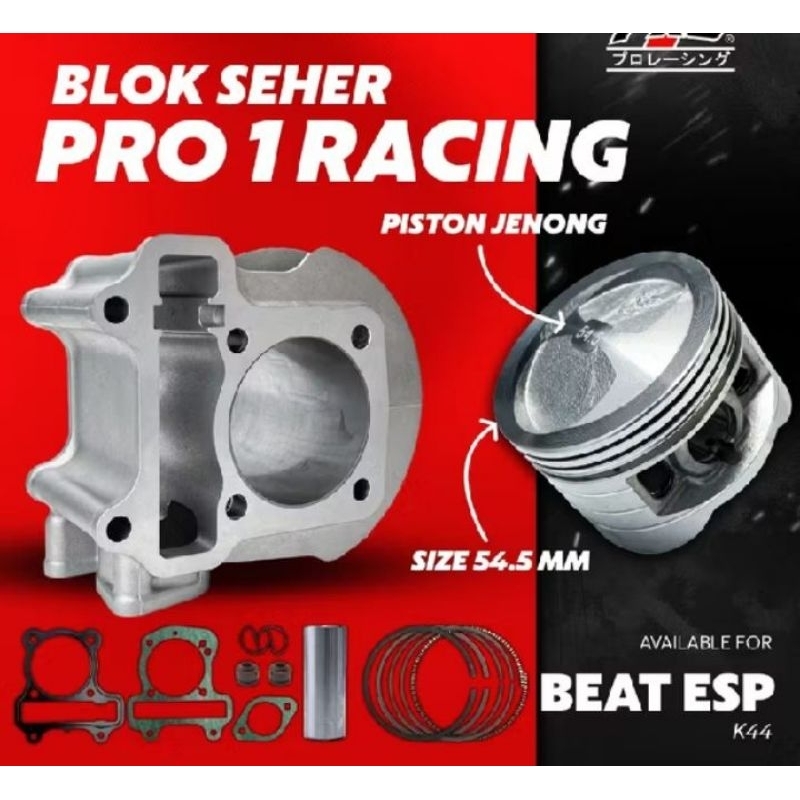 BLOK SEHER/BORING BORE UP BEAT FI ESP K44 54,5MM/CYLINDER BLOK BEAT FI K44 PRO 1 RACING