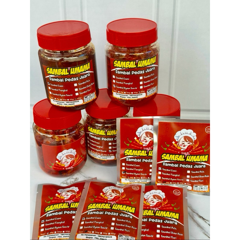 

[25 gram] Sambal umama kemasan sachet | cumi | tongkol | ayam suwir | pete | teri