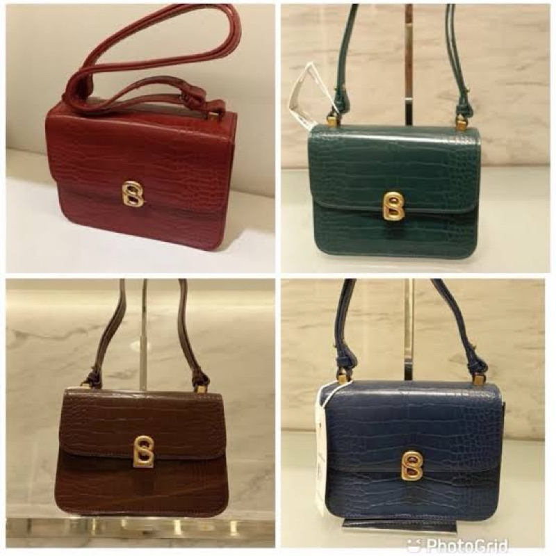 Buttonscarves Audrey Croco Bag Brown Small