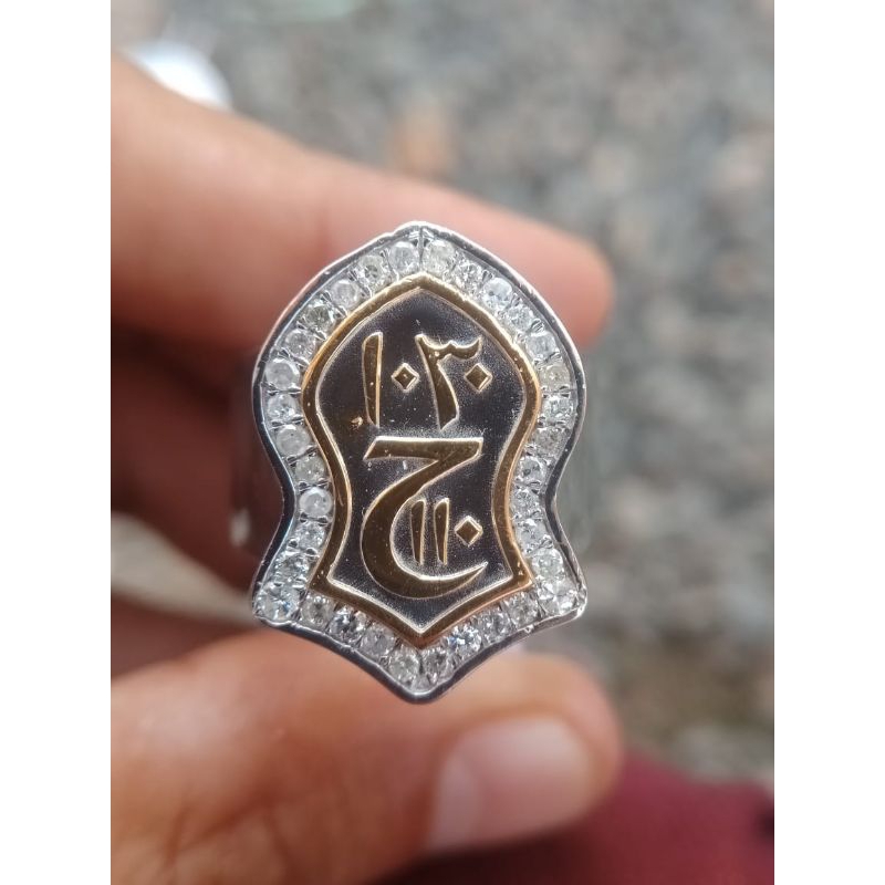 Cincin Berlian asli model terompah rajah arab untuk pria (code TG6392)