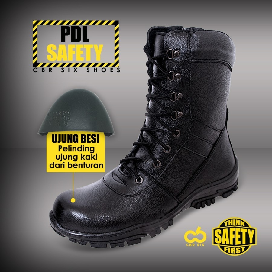 BIG SIZE Sepatu Boot PDL TNI Pria Kulit Asli Safety Boot Ukuran 38-39-40-41-42-43-44-45-46 JUMBO