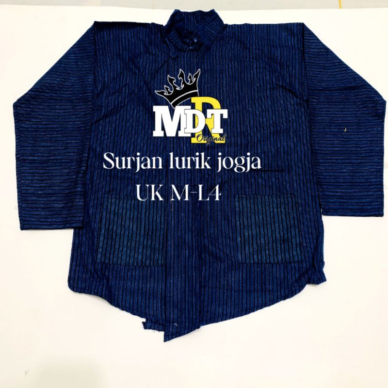 Baju Surjan lurik biru baju tradisional Jogja solo lurik