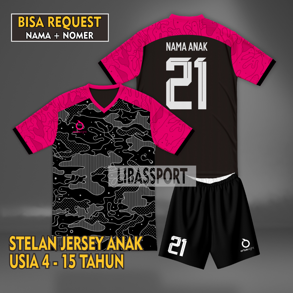 [COD] Baju Bola Anak GRATIS Sablon Nama Nomer, Stelan Kaos Futsal Ukuran Anak