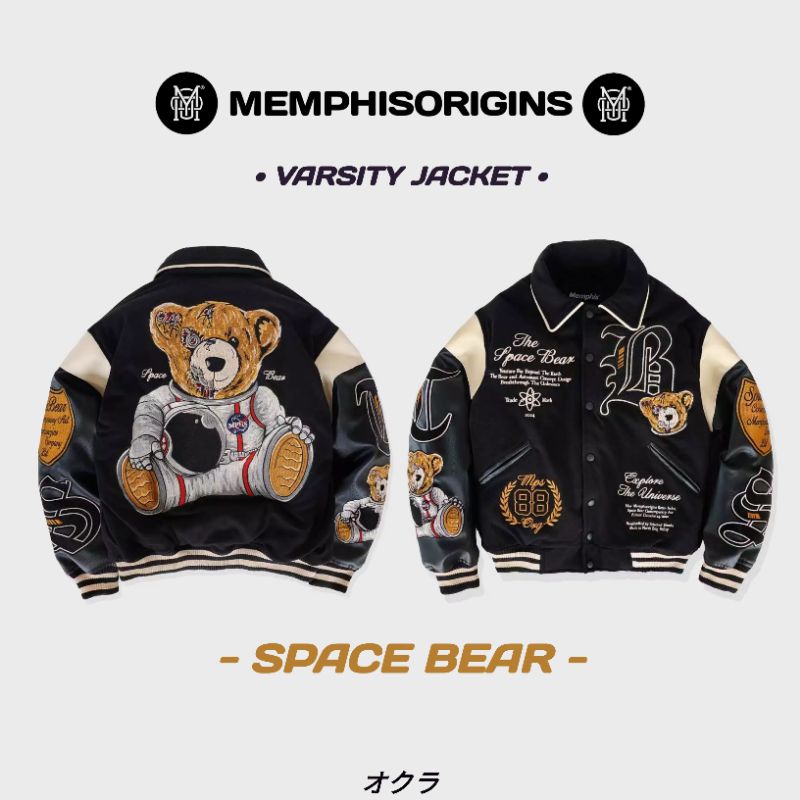PROMO VARSITY JACKET MEMPHIS - EASTERN CHARLES NORTH CLUB REGATTA SPACE BEAR BEAR BRITAIN CALIFORNIA
