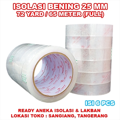 

Aneka Isolasi Bening 24 mm x 72 yard Hoki Takumi Tape 24 mm x 65 meter Solatip Isolasi Clear Solasi