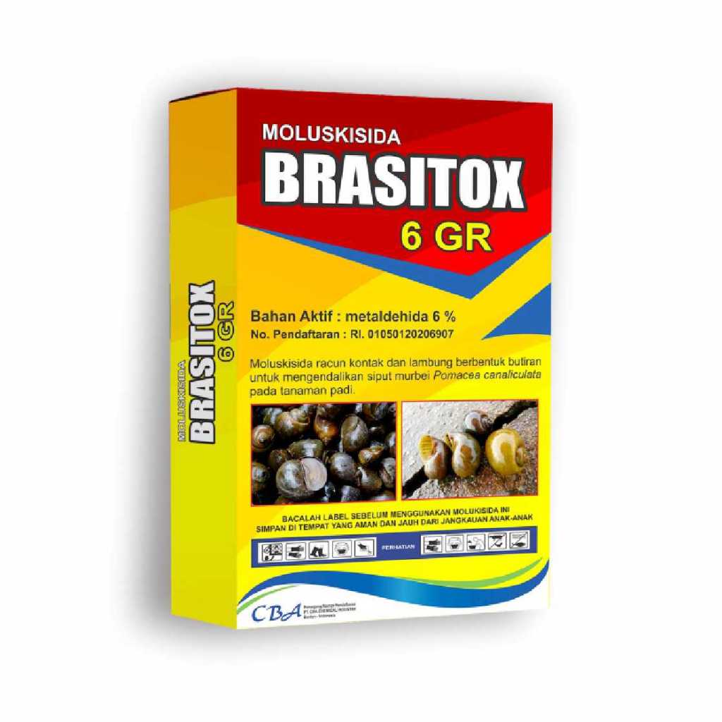 Moluskisida Brasitox / Brasitok 6 GR 250gram Obat Keong Siput Bekicot Sawah