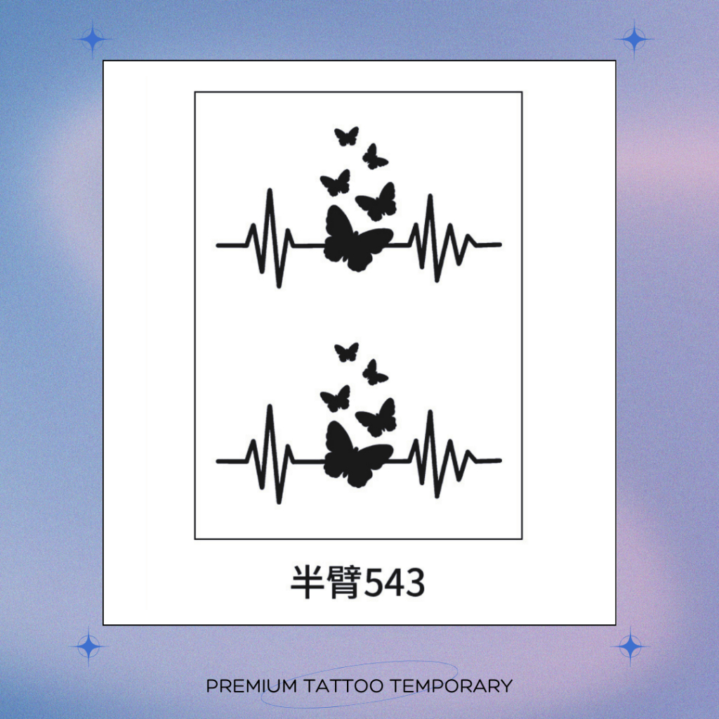 PREMIUM KT-543 Tato temporer tahan lama semi permanen fruit ink tattoo temporary motif detak jantung
