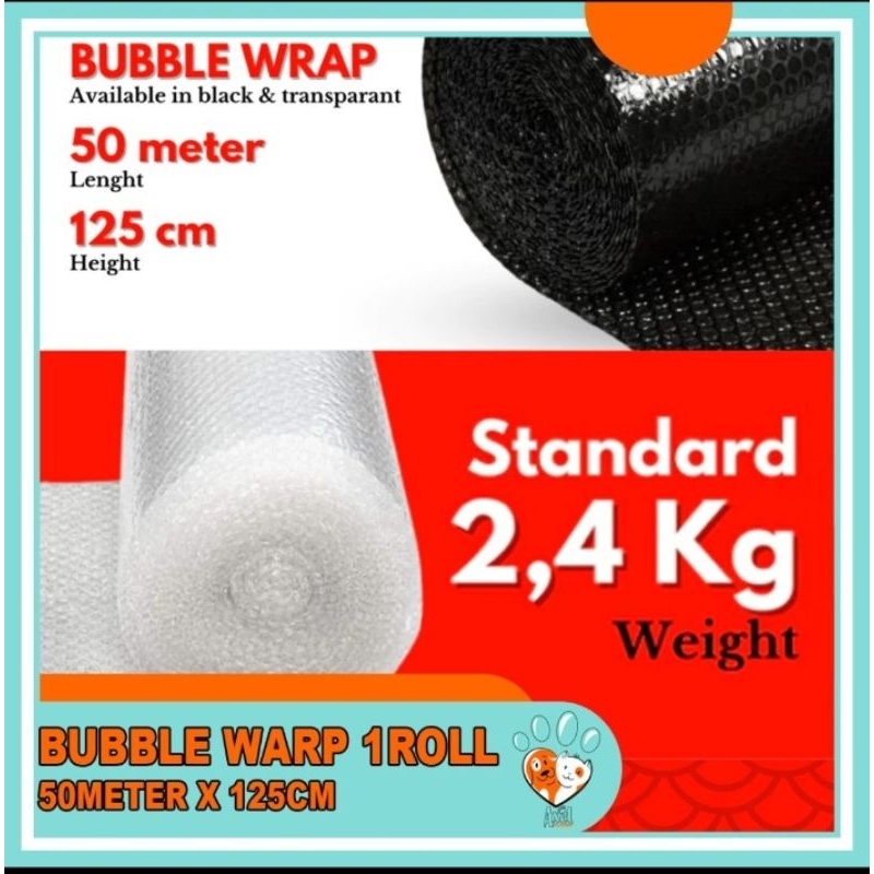 

Bubble Wrap Tebal dan Murah Ukuran 2,4 Kg 50 Meter 125 cm / bubble wrap 1 roll full khusus instan AXEL PETSHOP