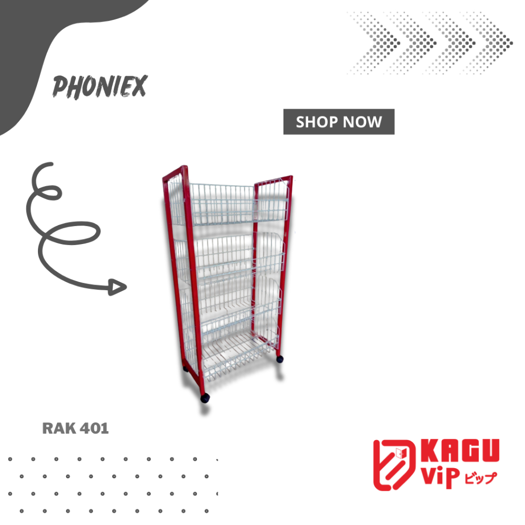 RAK CHIKI KAKI KOTAK 401 /Rak display/keranjang jajan/Rak toko/rak penyimpanan
