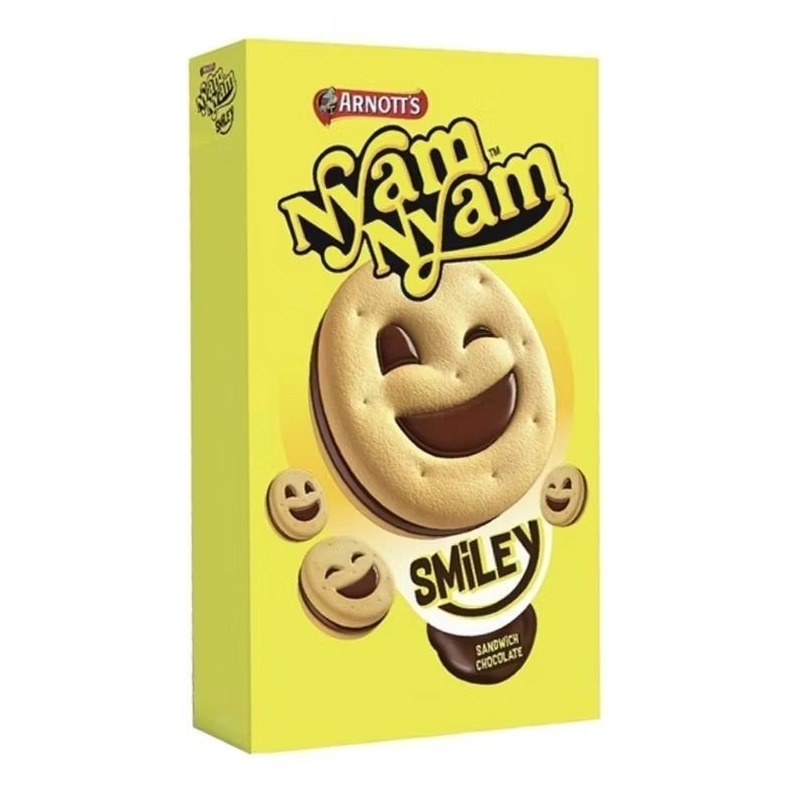 

NyamNyam Smiley Biskuit Sandwich Cokelat 45 g