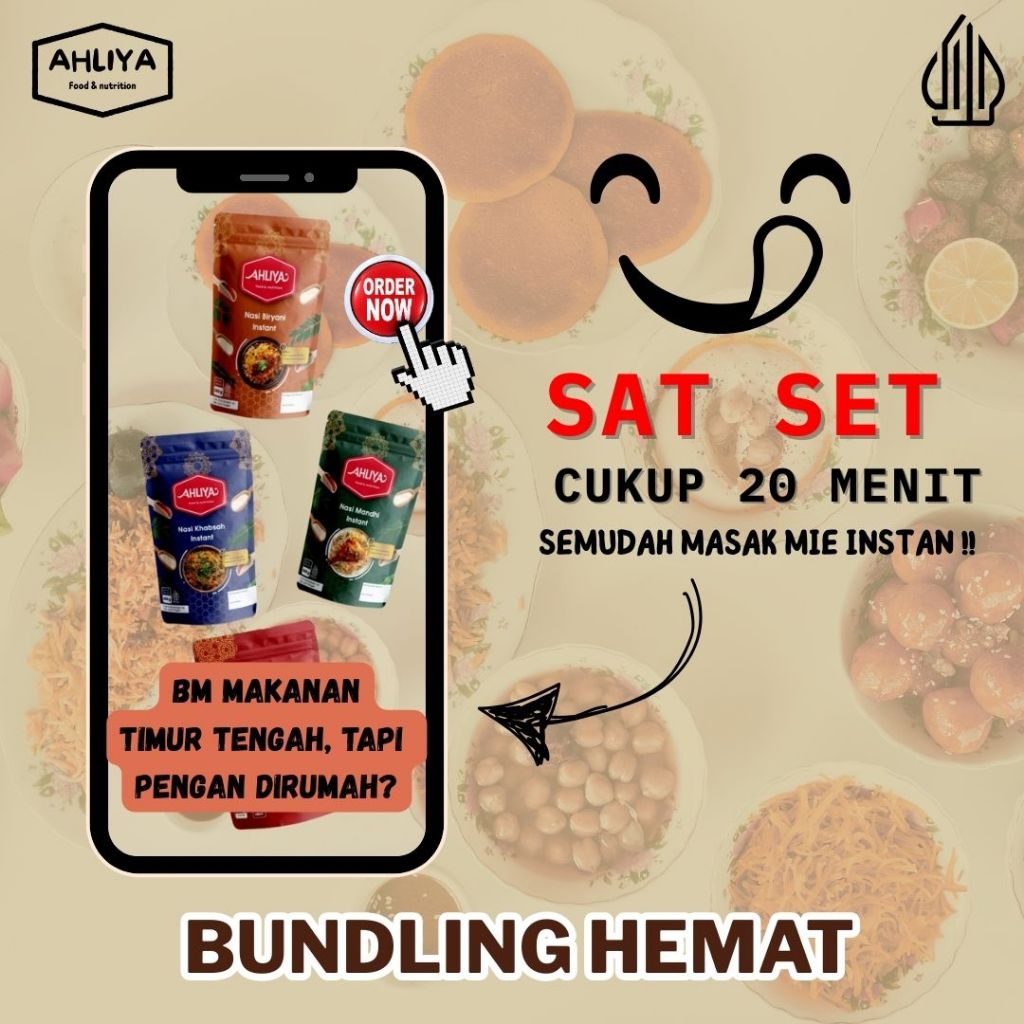 

Beras Basmati dan Bumbu Nasi Kebuli Kabsah Biryani Mandhi Instan ahliya Paket Hemat