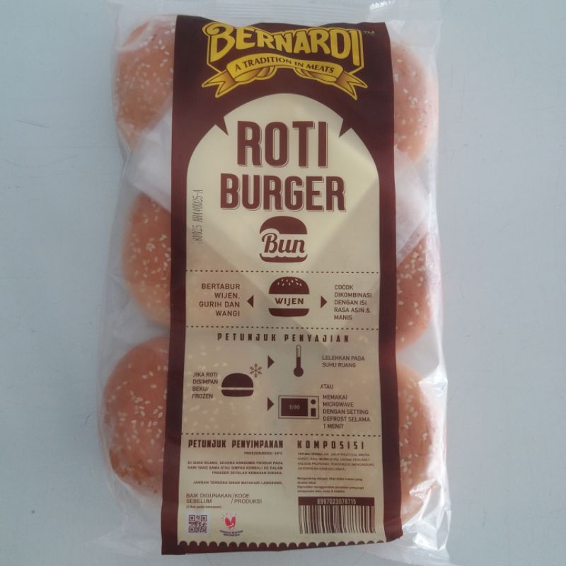 

Roti Burger Wijen Bernardi isi 6
