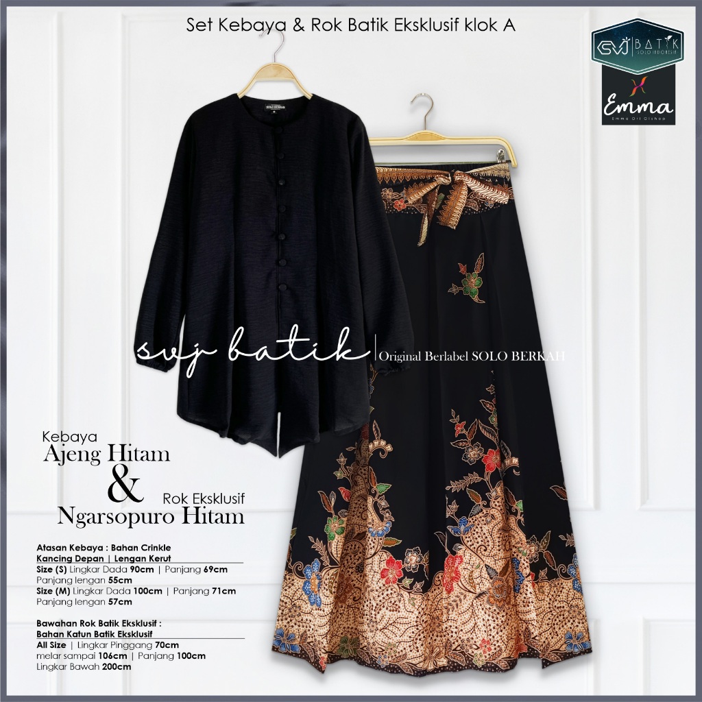 Viral  Setelan Kebaya Hitam Dan Rok Batik Klok A Katalog 1