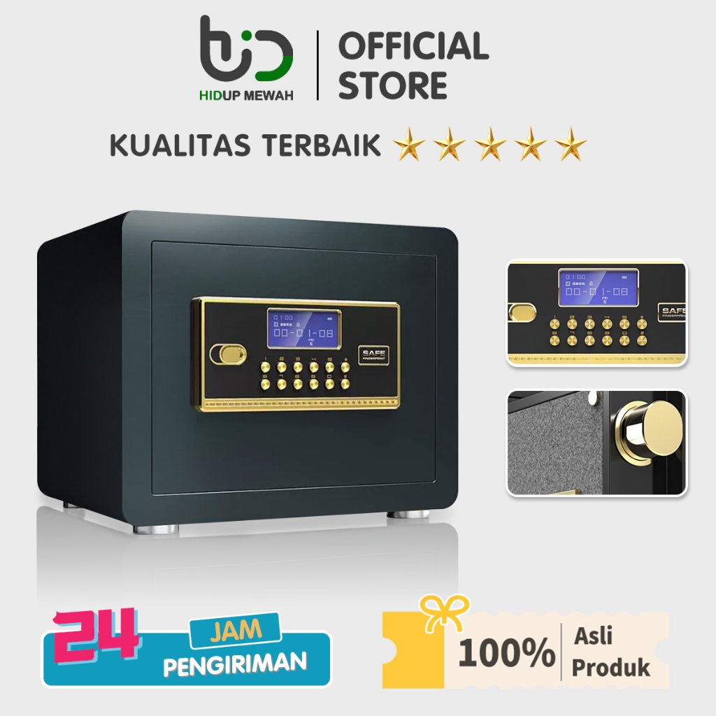 Hidup Mewah Brankas Mini  Penyimpanan Uang Brankas Dokumen Include Password Besi Brankas