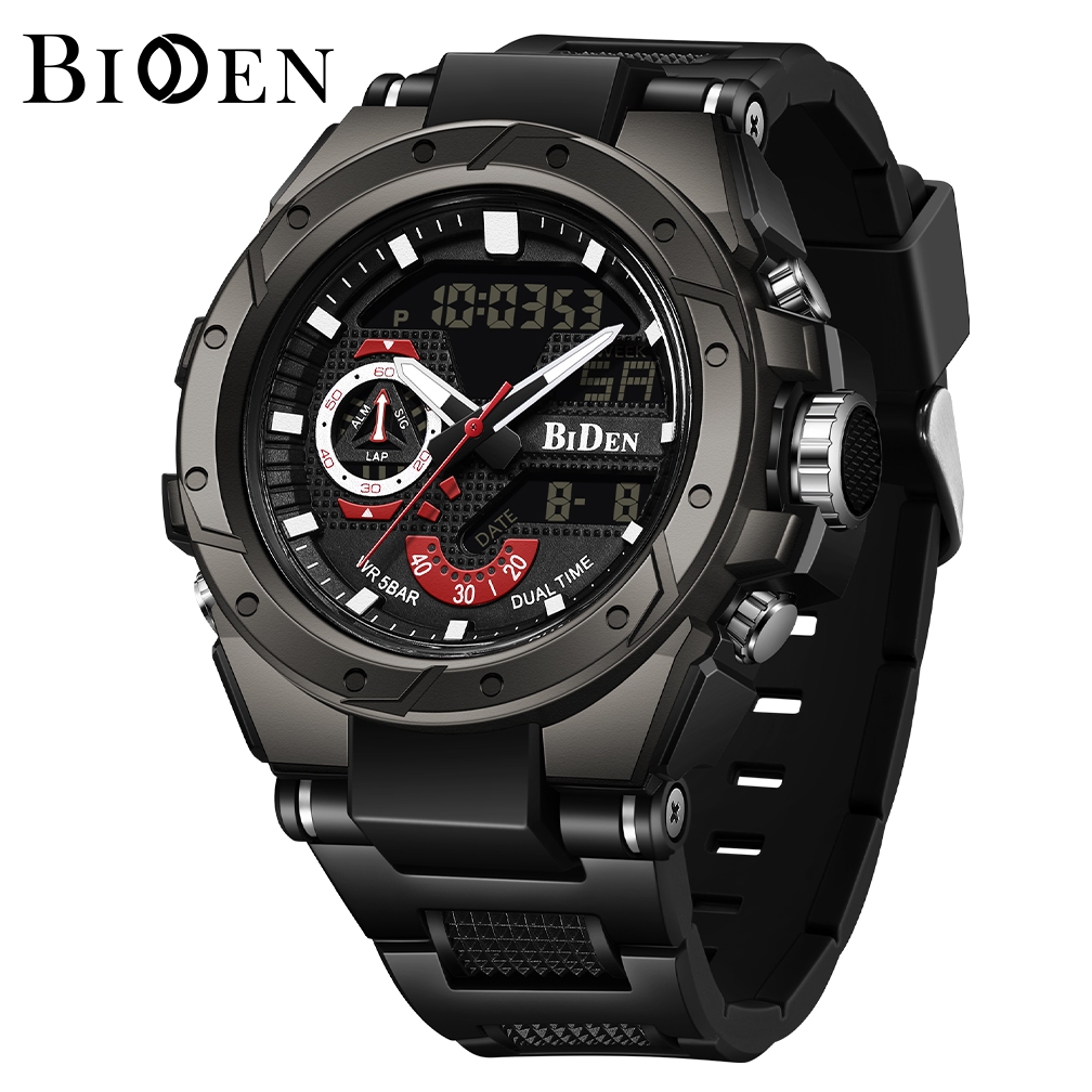 BIDEN Jam Tangan Pria R012 Original Anti Air Date Alarm Digital Sport