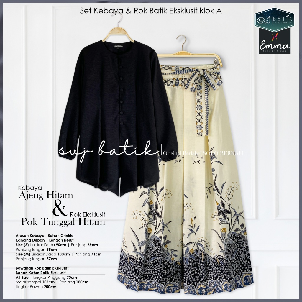 Setelan Kebaya Hitam Dan Rok Batik Klok A Katalog 2