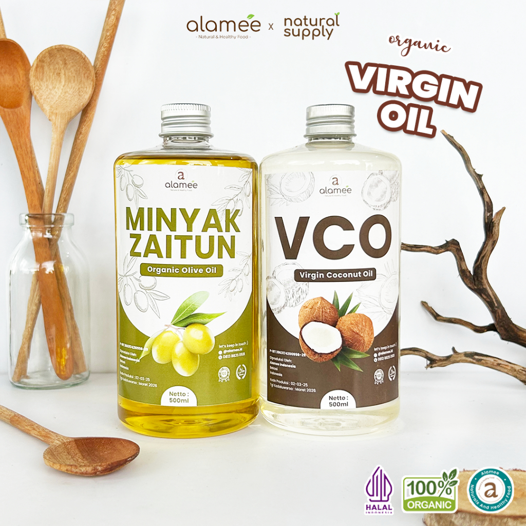 

ALAMEE Virgin Coconut Oil Minyak Zaitun Kelapa Murni Extra VCO Dapat Di minum Di masak Organik 500ml