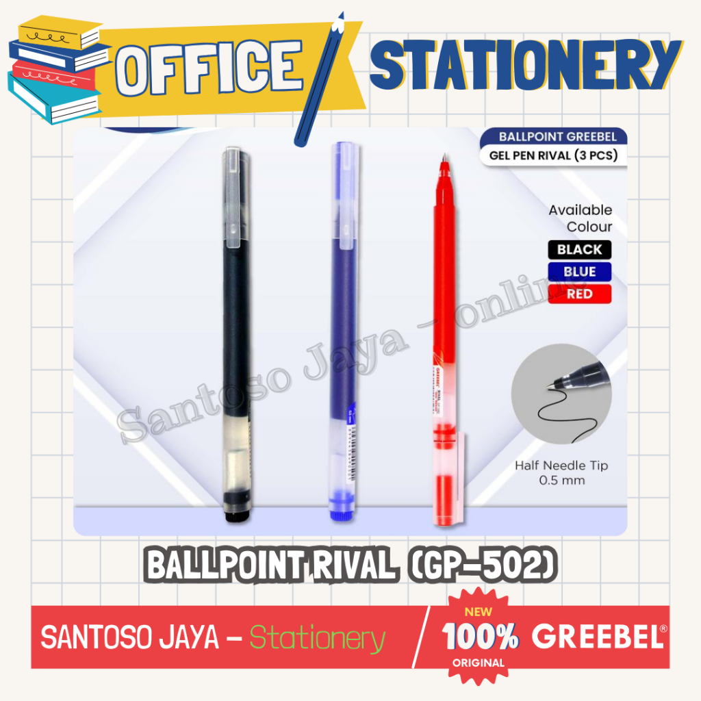 

Bolpen - Pulpen RIVAL GREEBEL - GREEBEL RIVAL Gel Pen 0.5 mm - GP-502