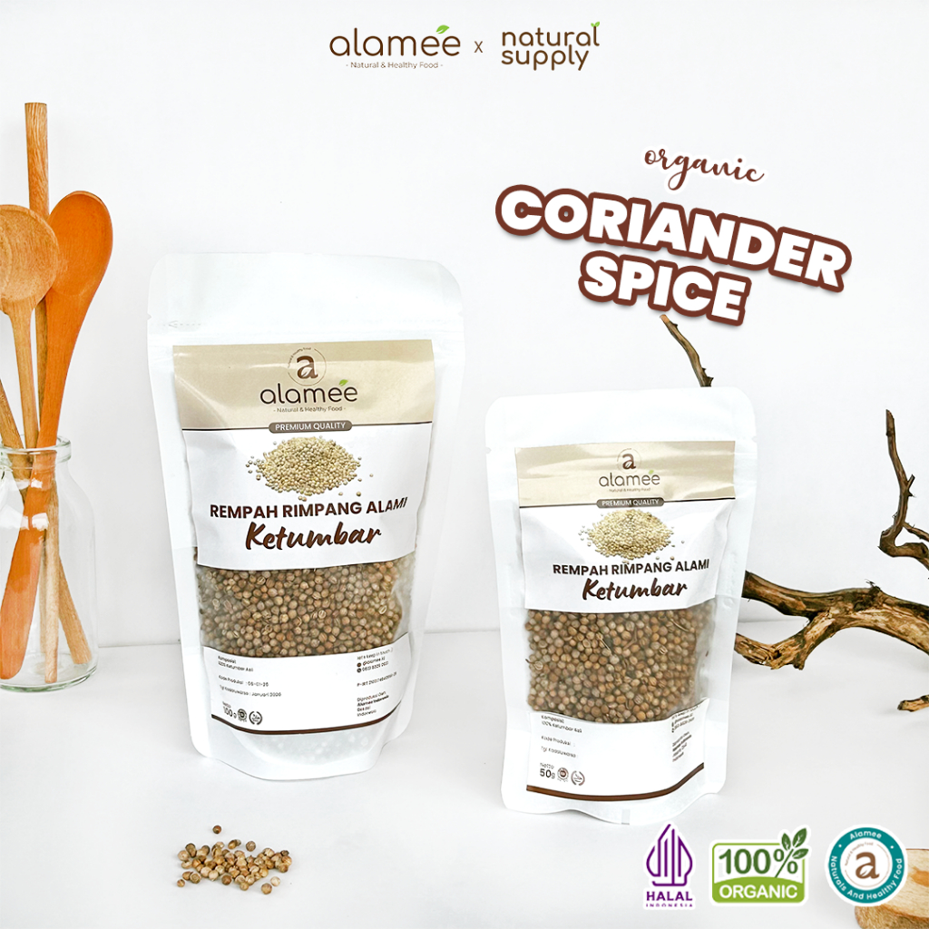 

ALAMEE Ketumbar Organik Coriander Seed Biji Rempah Rimpang Alami Bumbu Seasoning Masakan Masak 100gr