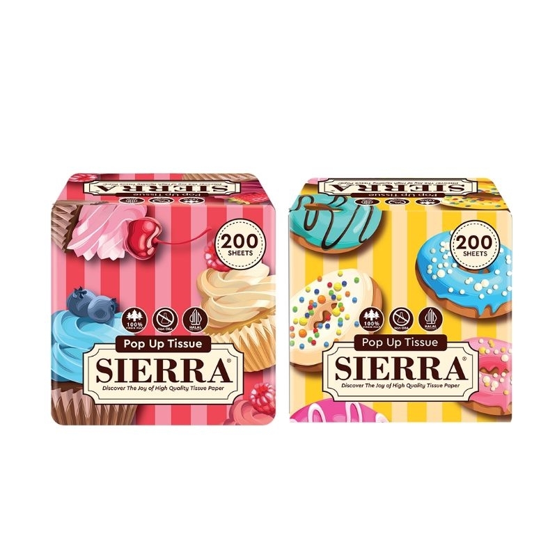 Sierra Pop Up Tissue 200 sheets Tisu Kotak Petak Kecil Halal