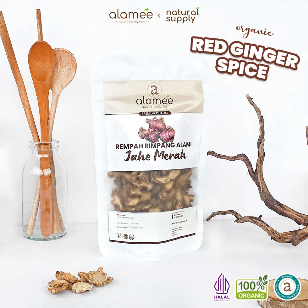 

Jahe Merah Kering Iris Dried Ginger Rempah Rimpang Organik Alami Bumbu Masakan Masak Organic 50g