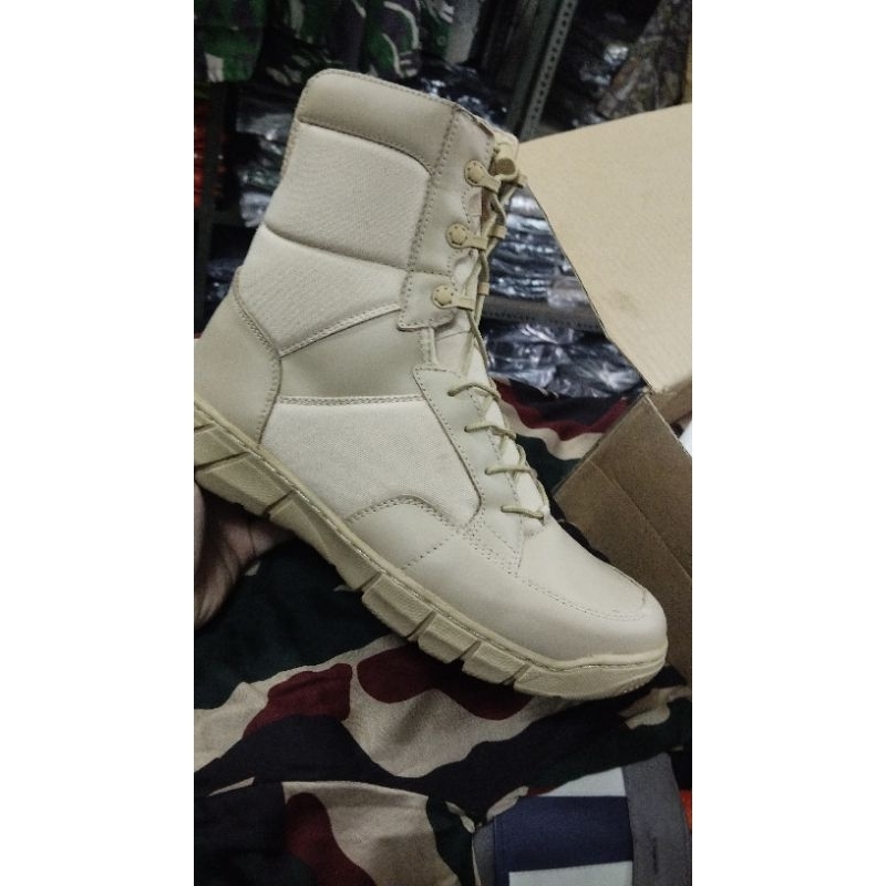 sepatu pdl pns kemhan warna krem/gurun