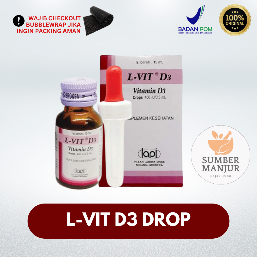 L-VIT D3 DROP / 15 ML / SUPLEMEN VITAMIN D3 UNTUK BAYI