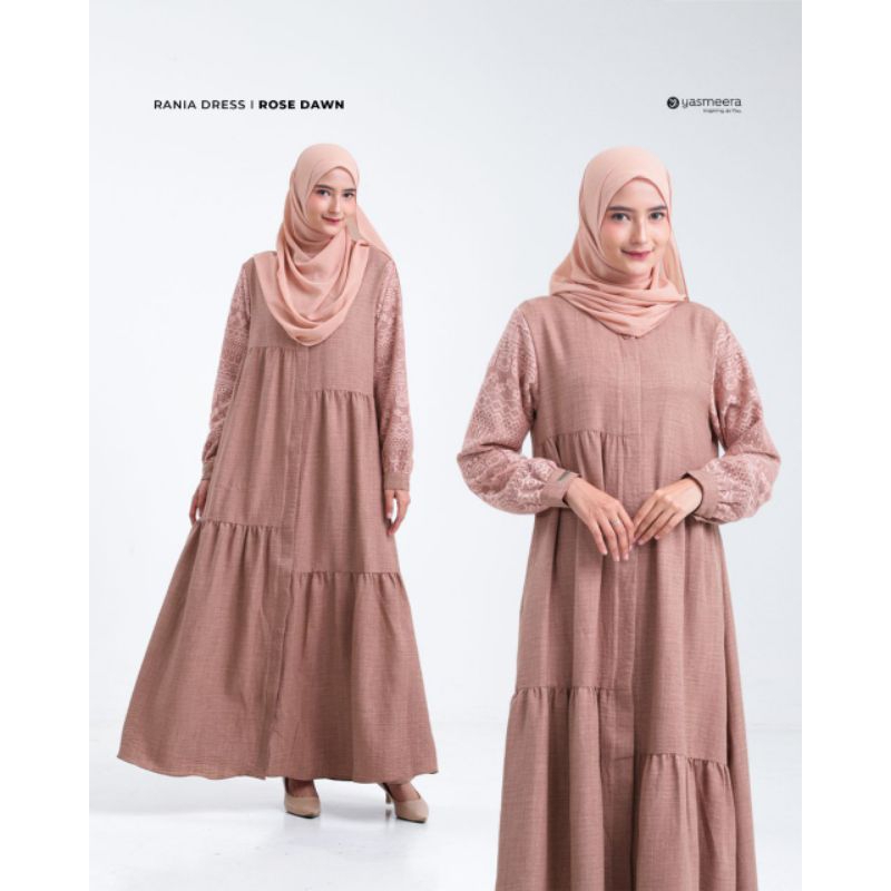 gamis rania dress by yasmeera bahan katun slub adem mix barokat mewah || yasmeera sale gamis Rania s
