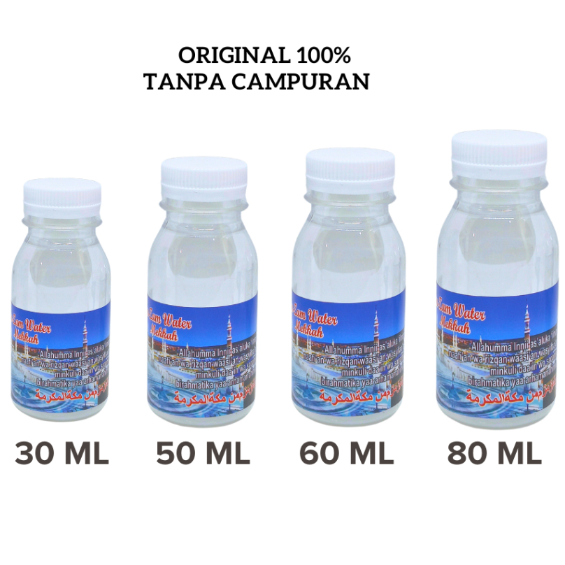 

New Paket (100pcs) Air Zam Zam Asli Kemasan 30ml, 50ml, 60ml, 80ml // Air Zam Zam Asli Murni 100%