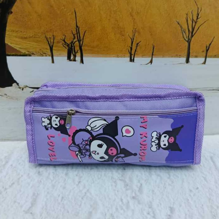 

ATK53 PENCIL CASE 2R ￼KOTAK PENSIL KAIN RESLETING 2 RUANG PENCIL CASE KARAKTER UNGU PINK KUROMI MELODY MURAH LUCU TEPAK PENSIL KOTAK PULPEN MURMER