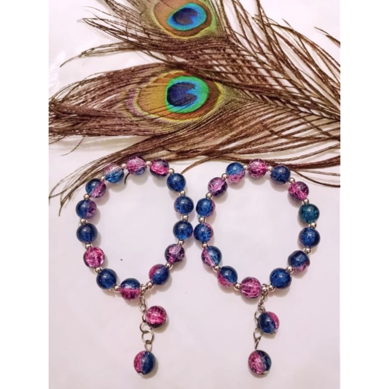 Gelang kristal,gelang manik-manik kristal korea,DIY gelang manik- manik aesthetic,gelang wanita lucu